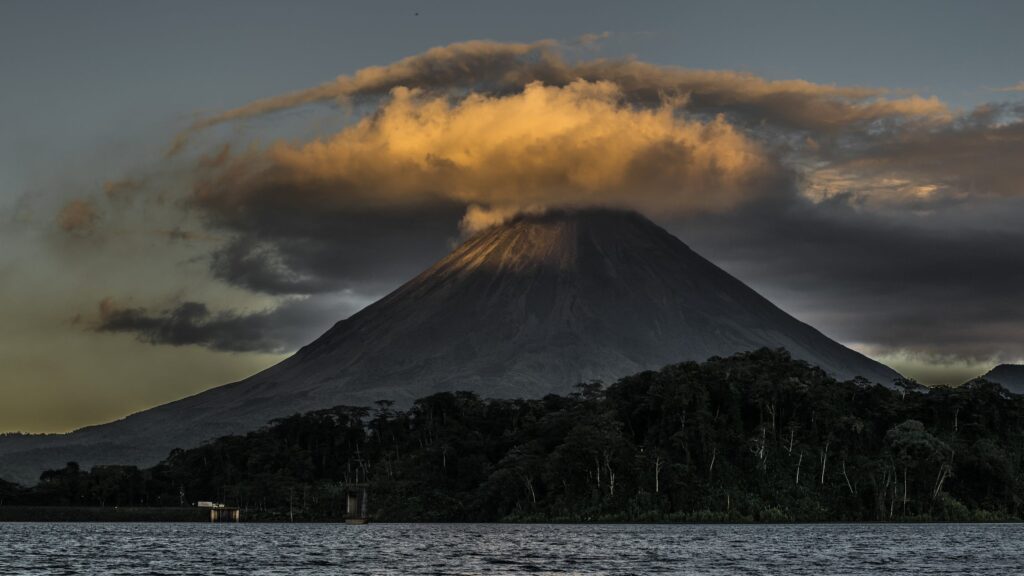 Volcano erupting on St. Vincent